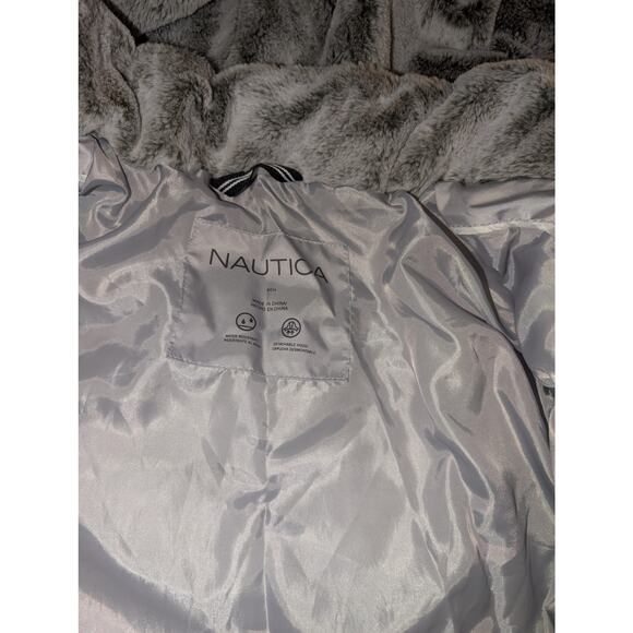 Nautica Water resistance Polyfill Puffer Jacket Faux Fur lined hood Small - Picture 6 of 7